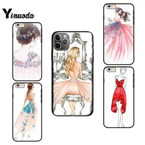 Yinuoda Wedding Dress Girl Custom Soft Phone Case for iPhone 12 8 7 6 6S Plus X XS MAX 5 5S SE XR 11 11 12 pro promax