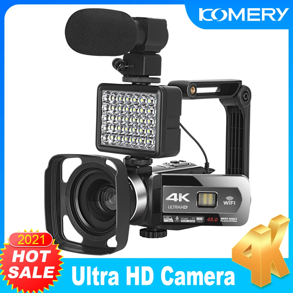 Цифровая камера Komery 4K с автофокусом веб-камера для YouTube видеокамера поддержкой