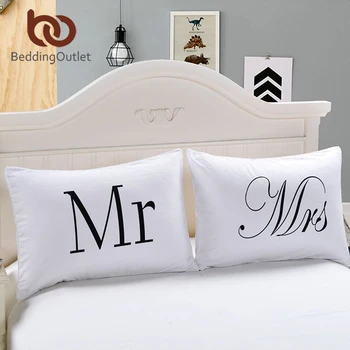 

Mr and Mrs Pillow Cases Couple Pillowcases His and Hers Personalized Pillow Cover For Anniversary Wedding Gift