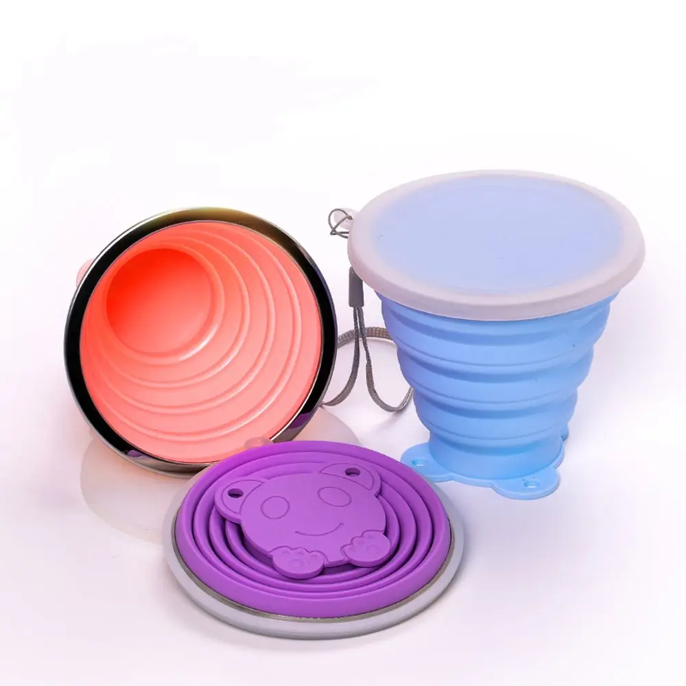 

250ML Silicone Collapsible Cups Portable Retractable Folding Cup Outdoor Camping Travel Tableware Sport Water Coffee Cup