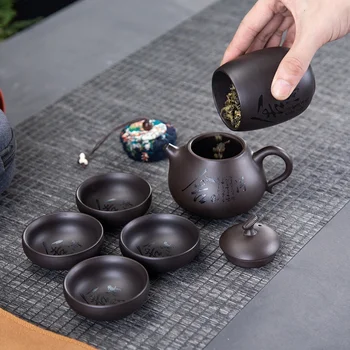 

Transparent Teapot Glass Set Chinese Tea Teakettle Mini Stove Tea Pot Purple Pottery Teapot Green Jasmine Tea Bone CTY200N 3