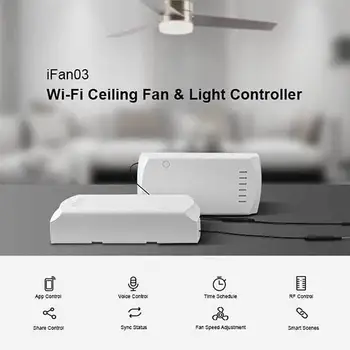 

Wifi Smart Ceiling Fan Dimmer Switch Fan with Led Light Speed Remote Control by App ewelink compatible with Google Home Alexa