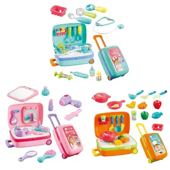 

1 Set Draw-Bar Box Children Pretend Play Doctor Kitchen Makeup Plastic Toy