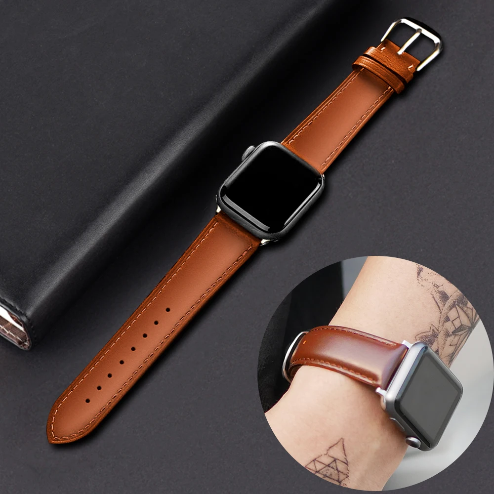 Ремешок кожаный для apple watch band браслет наручных часов 42 мм 38 44 40 5/4/3/2/1