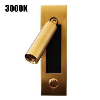 

Bedroom Bedside Headboard Sconce Modern Simple Guest Room Rotatable Home Hotel LED Wall Light Lamp Embedded Push Switch Reading