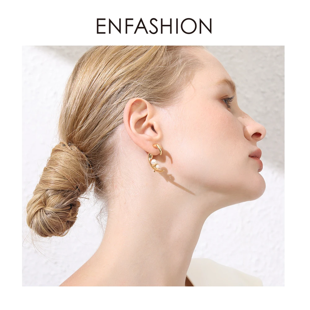 ENFASHION, серьги-гвоздики в стиле панк с розовыми шипами и жемчугом для женщин, золотой цветной шип, серьги в стиле хип-хоп с цветами, модное ювелирное изделие Oorbellen E1127