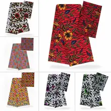 Натуральная шелковая ткань Африканская шелковая восковая шелковая шифоновая ткань 2+ 4 ярдов африканская ткань Дубай кружевная африканская восковая ткань для Пэчворк YB03