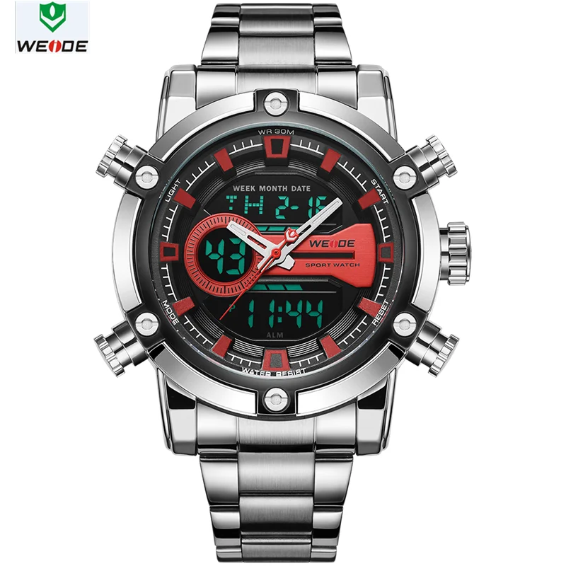 

WEIDE Watch Men Luxury Watch European Men Sports Business Quartz movement Analog LCD Digital Date Alarm Wristwatches Men Watch