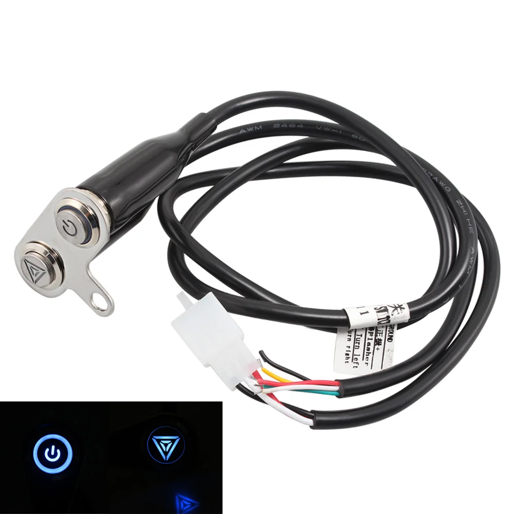 Motorcycle LED Scooter ON OFF Hazard Light Switch Double Emergency