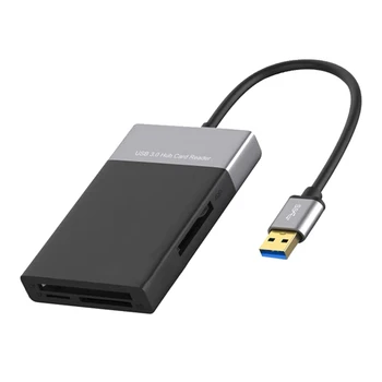 

New 6 in 1 USB 3.0 to XQD/CF/SD/TF Support Max 512G Multifunctional with 2 USB 3.0 Hub