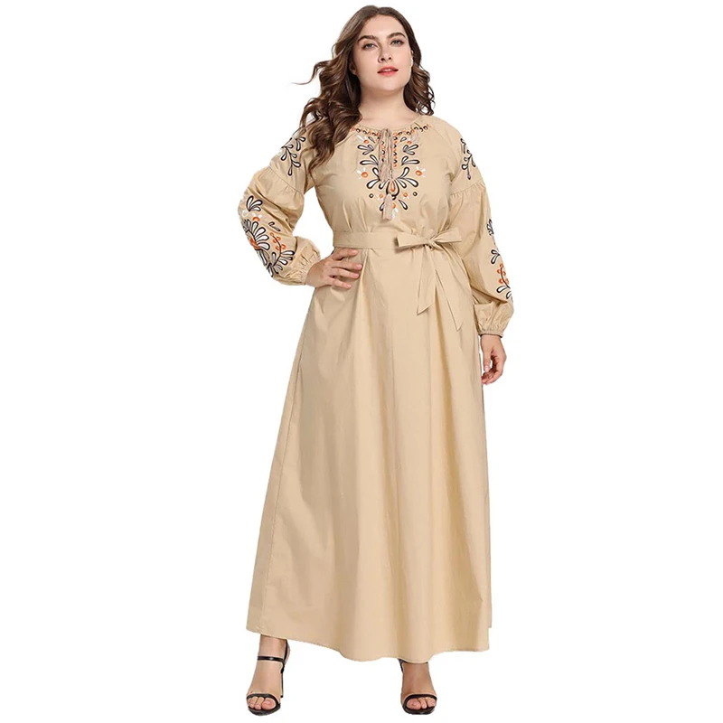 Khaki dress Осень Vestido Longo Плюс Размер Макси длинное платье женские одеяния женские платья vestidos robe Longue Femme Elbise Vetement Femme - Цвет: Khaki dress