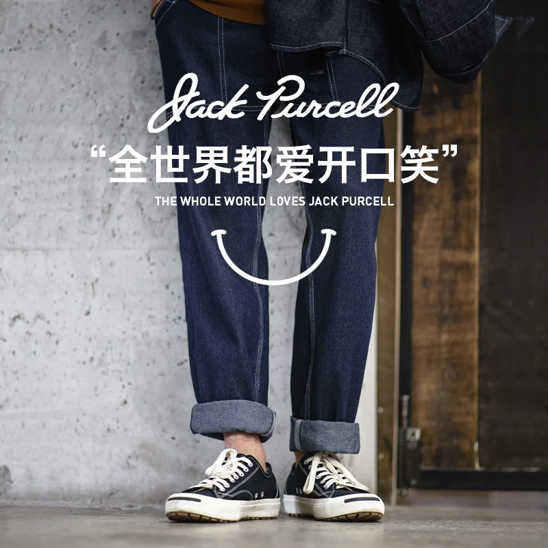 Maden; Мужская Классическая Повседневная парусиновая обувь Jack Purcell; кроссовки унисекс на шнуровке с низким берцем; Цвет черный, белый