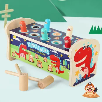 

Wooden Beat Toy Gopher Toys 0-3 years old Enlightenment Early Education Parent-child Interaction Hand-eye Coordination