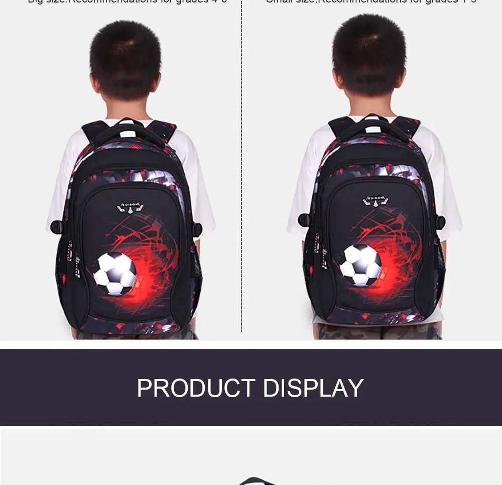 Школьный рюкзак Edison для мальчиков, модный Ультра-светильник, грязеотталкивающий, износостойкий рюкзак, футбольный принт, школьные сумки, чехол-карандаш, набор