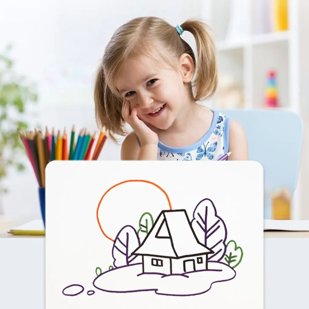 

Double Sided Dry Erase Whiteboard Flexible Fridge Magnetic Kids Refrigerator Drawing White Board Message Board