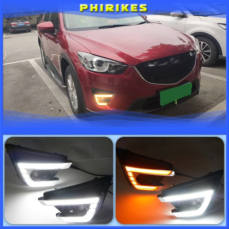 

For Mazda CX-5 CX5 CX 5 2012 2013 2014 2015 2016 Daytime Running Light LED DRL fog lamp Driving lights Yellow Turn Signal Lamp