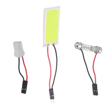 

1 Sets Car Dome Panel LED COB 36 Chips 50*20 mm Car panel Reading Roof LED Bulb with T10 ba9s Festoon 3 Adapters 12V Hot Sale