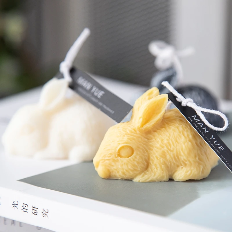 3D Bunny Silicone Molds Rabbit Candle Resin Clay Mold Chocolate Candy Mold Fondant Cake Decorating Tools