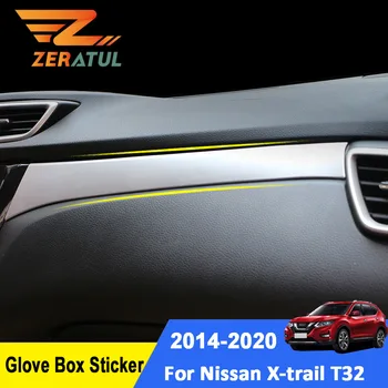 

Zeratul for Nissan X-trail Xtrail T32 LHD 2014-2020 Car Chrome Storage Box Decoration Trim Glove Box Sticker Accessories