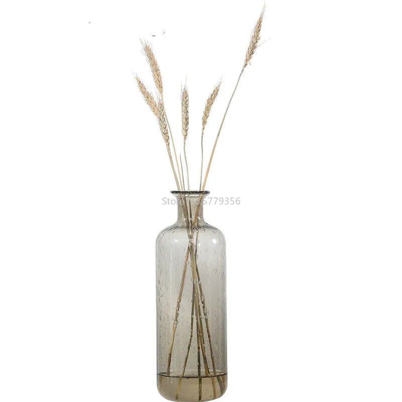 Ins Nordic Glass Transparent Smoke Gray Bubble Vase Home Living Room Table Decoration Decoration Shooting Props 5