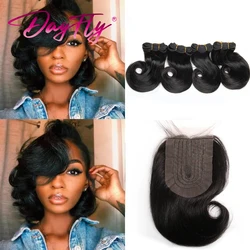 Cheap Closure with Hair Bundles Natural Brazilian Hair Curly Bundles with 4x1 Swiss Lace Closure PrePlucked Natural Hairline