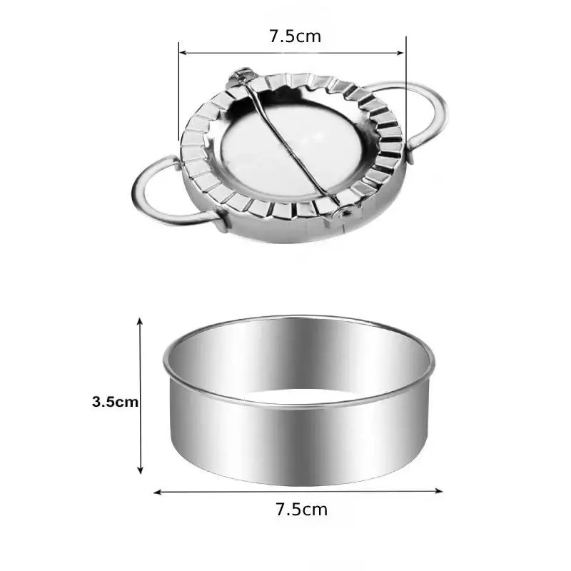 2pcs Dumpling Maker Stainless Steel Small Dumpling Mold Ravioli Skin Maker Dough Wrapper Cutter Perogie Empanada Press dumpling maker