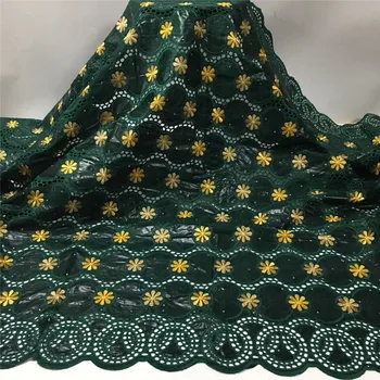 

African bazin riche fabric with brode Latest fashion embroidery bazin lace fabric with net lace 5 yards HS062701