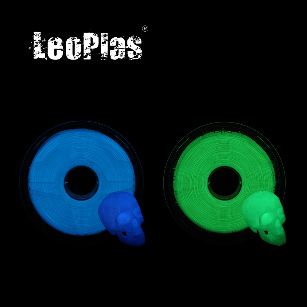 LeoPlas 1 кг 75 мм светящееся Серебристое свечение в темноте нить PLA для 3D принтера