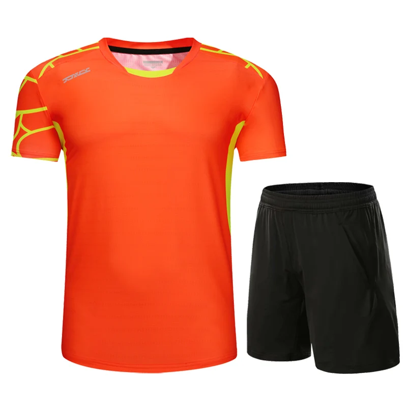 Women Orange A Set Новая рубашка для бадминтона, мужская и женская, топ, быстросохнущая, вентиляционная, Спортивная, впитывающая пот, футболка для бега, теннисная, спортивная рубашка - Цвет: Women Orange A Set