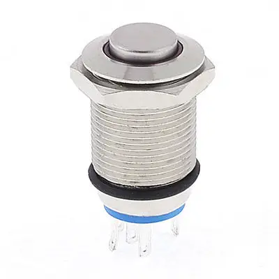 

24V Red Illuminated LED 16mm Stainless Steel Locking Push Button Switch SPDT