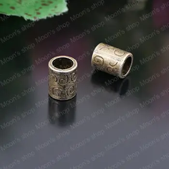 

Wholesale 10*8mm Antique Bronze 6mm Big hole Tube Alloy Beads DIY Bracelets Findings 100g Roughly 64-66pieces(JM2575)