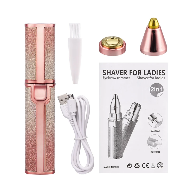2 In 1 Rechargeable Eyebrow Trimmer Lady Shaver Mini Usb Women Epilator Facial Hair Remover Pen Size Female Hair Shaving Razor Epilators Aliexpress
