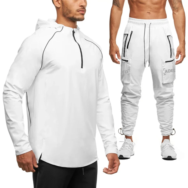 

New Autumn Winter Men's Sets hoodies+Pants Harajuku Sport Suits Casual Men Sweatshirts Tracksuit 2020 Letter printing Sportswear