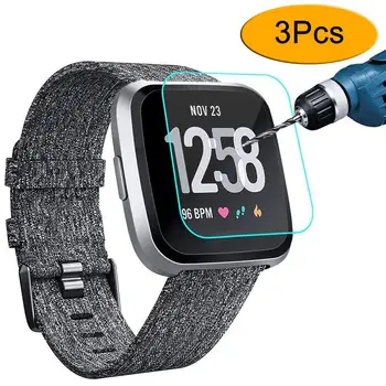 

3Pcs Tempered Glass HD Smart Watch Front Protective Film Cover for Fit-bit Versa Smart watch tempered film watch film