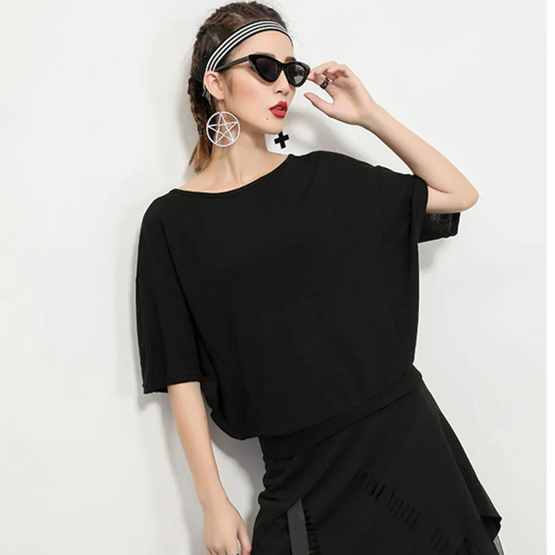 Women Clothes New Women's Summer Short-sleeved Back Bandwidth Loose Bat Sleeve Short-sleeved T-shirt Women's Shirt