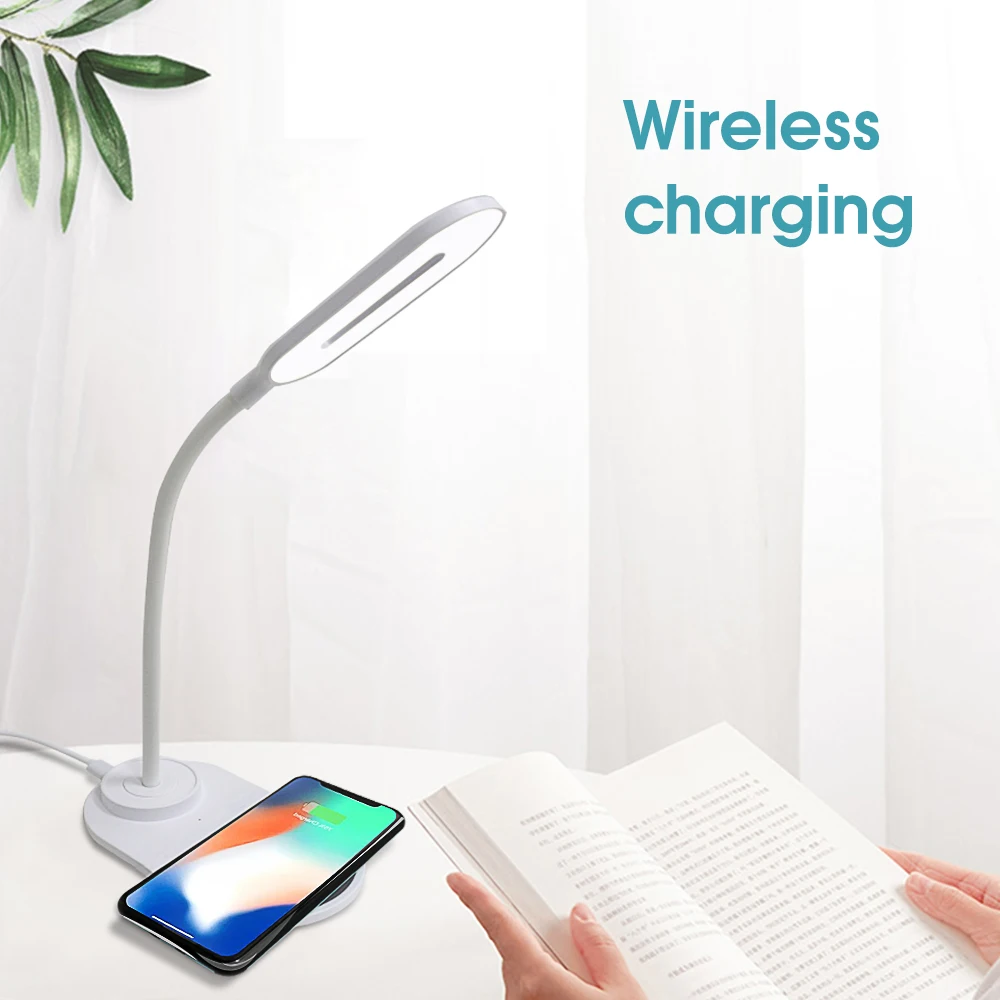 

Wireless Charger Table Lamp Multi-function LED Desk Lamp QI Quick Charge Dimmable Touch Control Night Light