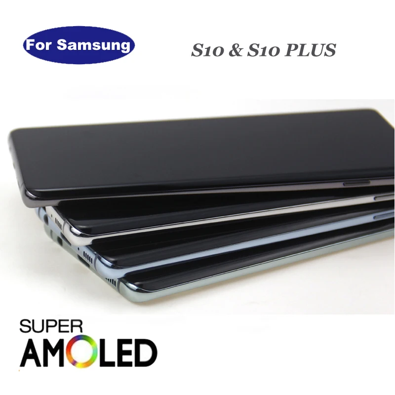 Супер AMOLED lcd для SAMSUNG S10 lcd G9730 дисплей S10 Plus lcd G975 сенсорный экран дигитайзер