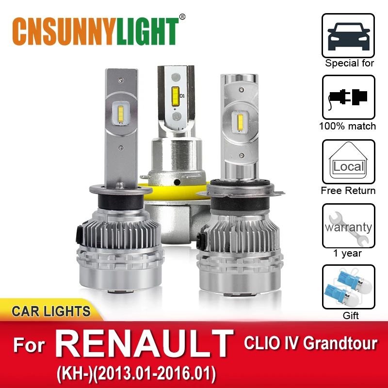 

CNSUNNYLIGHT LED Canbus Automotive Headlight Bulbs For RENAULT CLIO IV Grandtour KH 2013-2016 Foglamp Bulbs Headlamp Auto Lamps