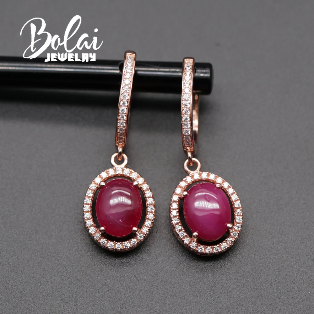 Серьги с застежкой starlight ruby из стерлингового серебра 925 пробы, розового золотистого цвета тонкой работы, ювелирные изделия для девочек, подарок, акция bolaijewelry