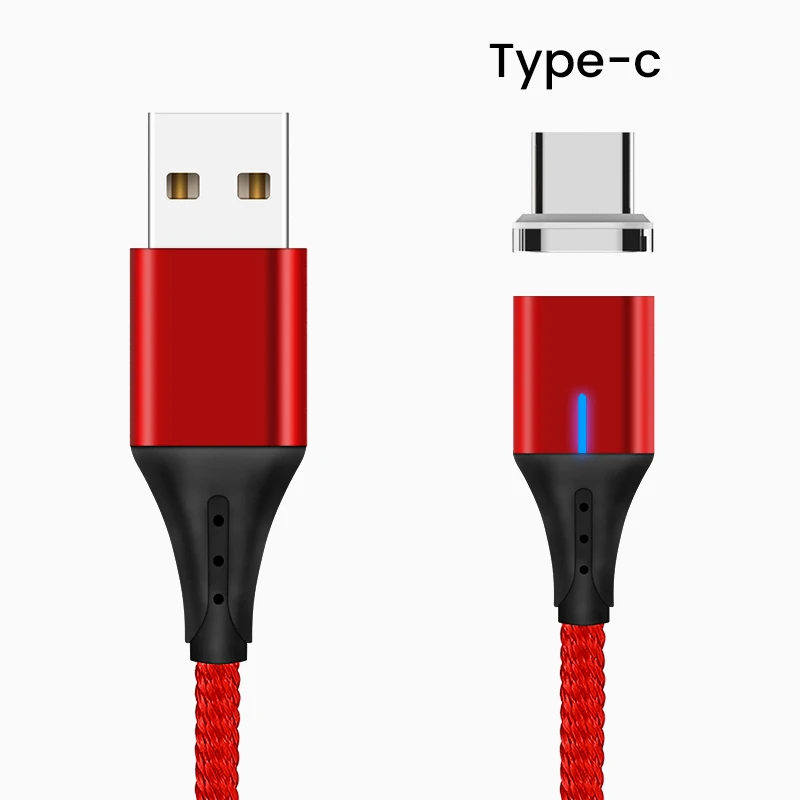 IONCT 3A Магнитный Micro Usb кабель type C QC 3,0 Быстрая Зарядка телефона Microusb type-C магнитное зарядное устройство usb c для iphone Android - Цвет: Red Type Cable