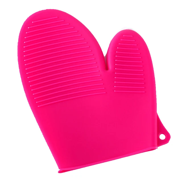 Microwave Oven Mitts Silicone Kitchen Gloves Waterproof Hot Heat Resistant Silicon BBQ Grill Glove Cooking Mitts Baking Grilling Rosered