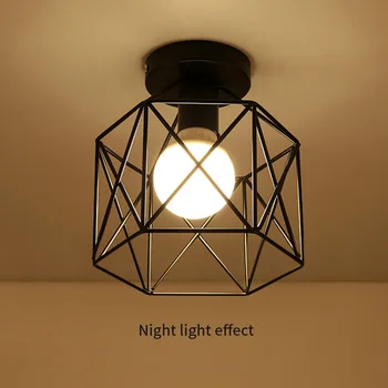 

Industrial Rustic Flush Mount Ceiling Light Modern Nordic Vintage Black Metal Lamp Fixture Creative Retro Light Lamp Cafe Hotel