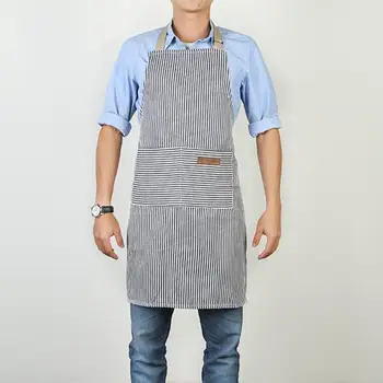 

Stripes Apron Adjustable Cotton Canvas Cooking Baking Kitchen Home Supply