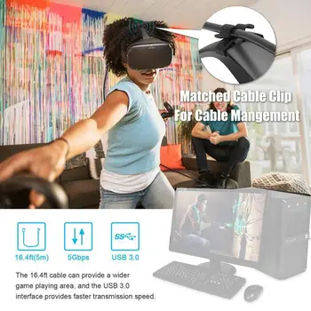 

VR Accessories For Oculus Quest 1/2 Link VR Headset Cable Cable USB-A Transfer USB C Type-C 3.1 Data Charge Line Type 5m Da J6P9
