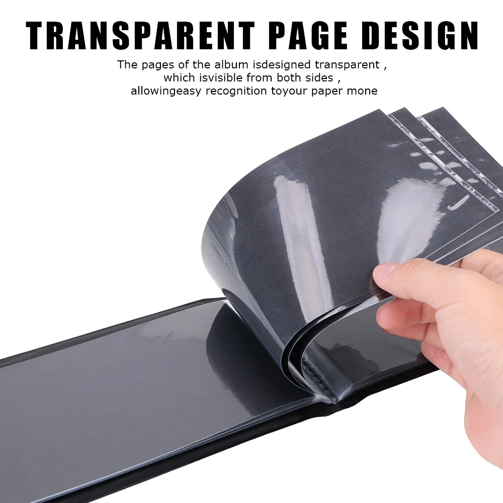 Money Collection Album 30 Pages Paper Collection Pockets Loose Leaf Sheet Banknote Protective Bag for Collector