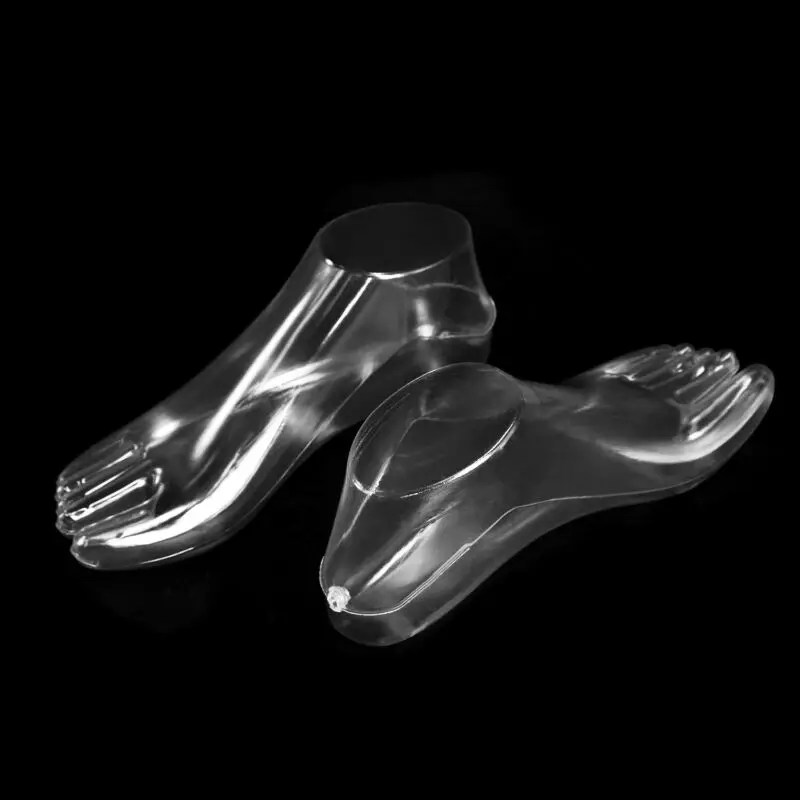 Прозрачные ноги/ноги обувь носки пластиковые Манекен Модель 1 пара для магазина дисплей прозрачный 21*8*7 см