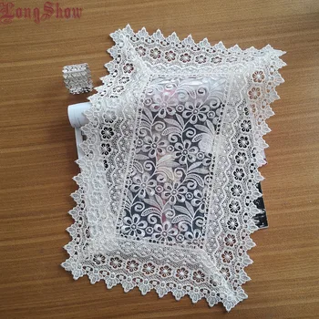 

1 Lot 2pcs 30x45cm Beige Colour Organza Embroidered Household Dining Placemats