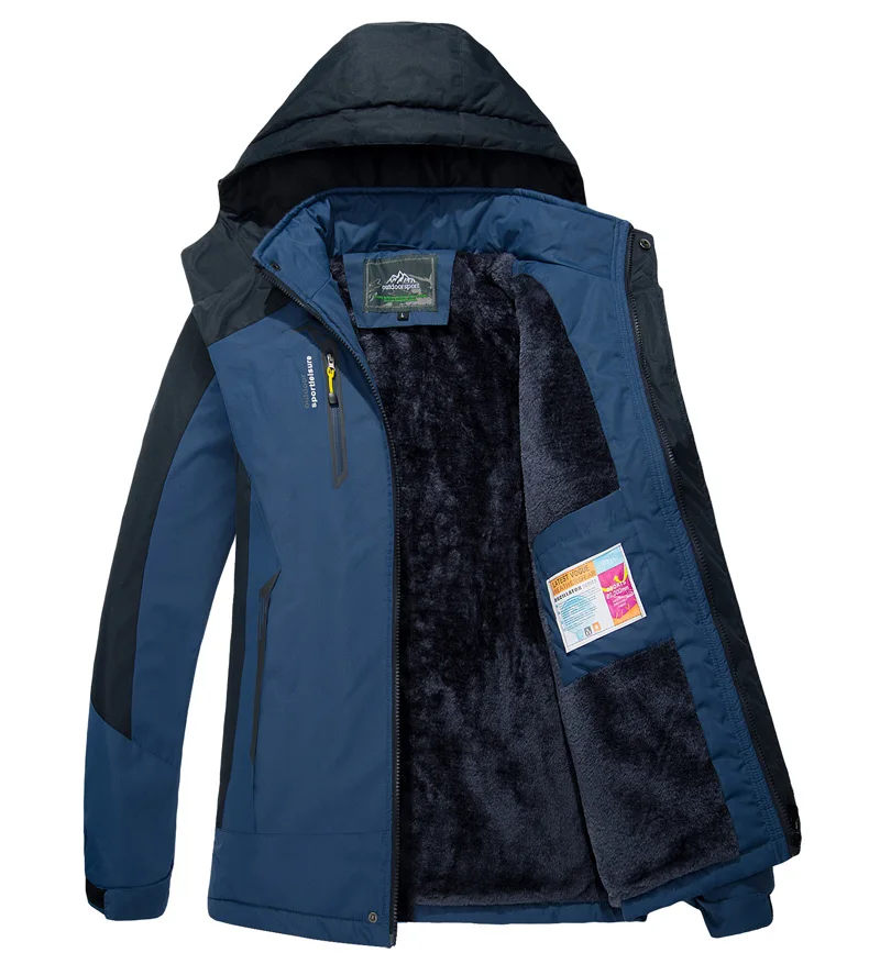 Новая зимняя куртка мужская Толстая теплая парка пальто повседневная флисовая меховая с капюшоном ветрозащитная Водонепроницаемая горные куртки мужские размеры L~ 5XL