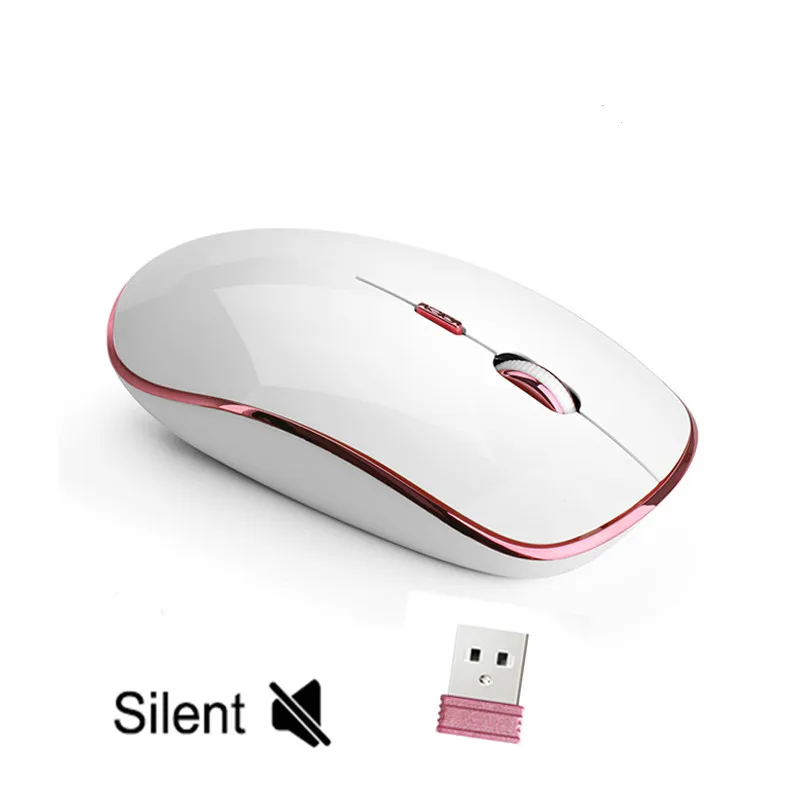 Портативная мини Бесшумная мышь, бесшумная компьютерная мышь для настольного компьютера, ноутбука, ПК, Mause, бесшумная беспроводная мышь 2,4 ГГц для ноутбука