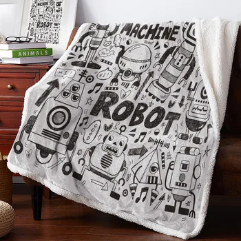 

Alien Robot Cartoon Bedspread Coverlet Blankets Fleece Throw Cover Wrap Personalized Thick